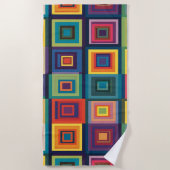 Farbiges Retro-Blockdesign Strandtuch (Vorderseite)