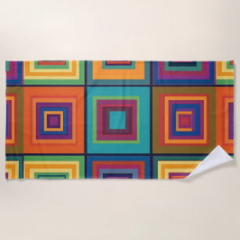 Farbiges Retro-Blockdesign Strandtuch