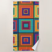 Farbiges Retro-Blockdesign Strandtuch (Vorderseite)