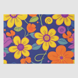 Farbiges Retro-Blume-Dopaminstil-Tissue Paper Seidenpapier