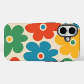 Farbiges Retro-Blume-Muster Case-Mate iPhone Hülle (Rückseite (Horizontal))