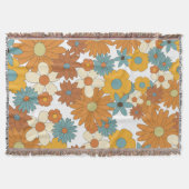Farbiges Retro-Blume-Muster Decke (Vorderseite)