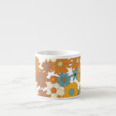 Farbiges Retro-Blume-Muster Espressotasse (Vorderseite)