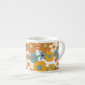 Farbiges Retro-Blume-Muster Espressotasse (Vorderseite Rechts)