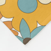 Farbiges Retro-Blume-Muster Fleecedecke (Ecke)