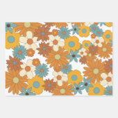 Farbiges Retro-Blume-Muster Geschenkpapier Set (Vorderseite 3)