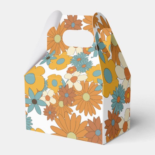 Farbiges Retro-Blume-Muster Geschenkschachtel (Rückseite)