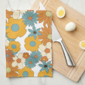 Farbiges Retro-Blume-Muster Geschirrtuch (Viertel Falte)