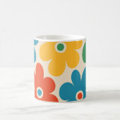Farbiges Retro-Blume-Muster Kaffeetasse (Mittel)