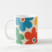 Farbiges Retro-Blume-Muster Kaffeetasse (Links)