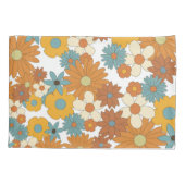 Farbiges Retro-Blume-Muster Kissenbezug (Rückseite-Links)