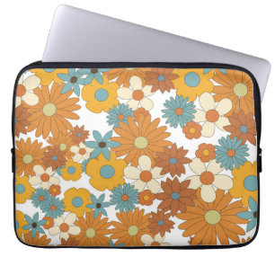 Farbiges Retro-Blume-Muster Laptopschutzhülle