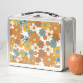 Farbiges Retro-Blume-Muster Metall Brotdose (Beispiel)