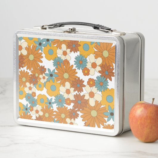 Farbiges Retro-Blume-Muster Metall Brotdose (Beispiel)