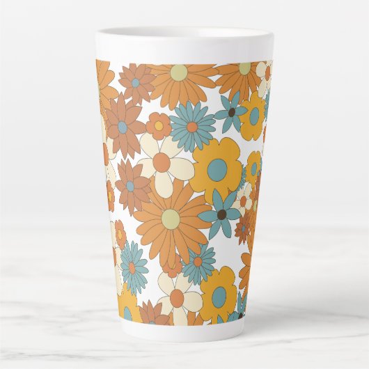 Farbiges Retro-Blume-Muster Milchtasse (Vorderseite)