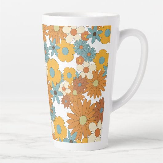 Farbiges Retro-Blume-Muster Milchtasse (Rechts)