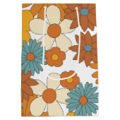 Farbiges Retro-Blume-Muster Mittlere Geschenktüte (Rückseite)