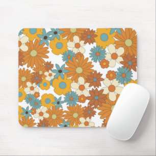 Farbiges Retro-Blume-Muster Mousepad