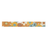 Farbiges Retro-Blume-Muster Satinband (Vorderseite)