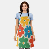 Farbiges Retro-Blume-Muster Schürze (Getragen)