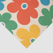 Farbiges Retro-Blume-Muster Seidenpapier (Ausschnitt)