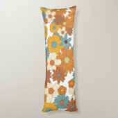 Farbiges Retro-Blume-Muster Seitenschläferkissen (Rückseite (Vertikal))