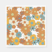 Farbiges Retro-Blume-Muster Serviette (Vorderseite)