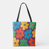 Farbiges Retro-Blume-Muster Tasche (Rückseite)