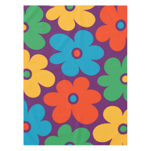 Farbiges Retro-Blume-Muster Tischdecke
