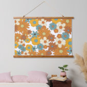 Farbiges Retro-Blume-Muster Wandteppich Mit Holzrahmen (Schlafzimmer)