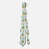 Farbiges Retro-Blume- und Wirbel-Muster Krawatte (Vorderseite)