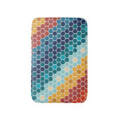 Farbiges Retro-Blumenmosaik Hexagon-Muster Badematte (Vorderseite Vertikal)