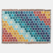 Farbiges Retro-Blumenmosaik Hexagon-Muster Decke (Vorderseite)