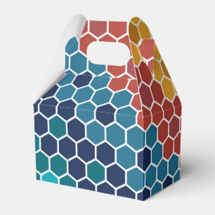 Farbiges Retro-Blumenmosaik Hexagon-Muster Geschenkschachtel
