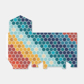 Farbiges Retro-Blumenmosaik Hexagon-Muster Geschenkschachtel (Ungefaltet)