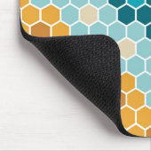 Farbiges Retro-Blumenmosaik Hexagon-Muster Mousepad (Ecke)