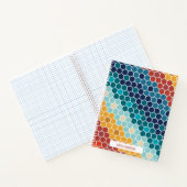 Farbiges Retro-Blumenmosaik Hexagon-Muster Notizblock (Innenseite)
