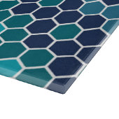 Farbiges Retro-Blumenmosaik Hexagon-Muster Schneidebrett (Ecke)