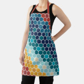 Farbiges Retro-Blumenmosaik Hexagon-Muster Schürze (InSitu)