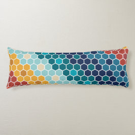 Farbiges Retro-Blumenmosaik Hexagon-Muster Seitenschläferkissen