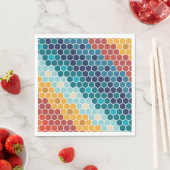 Farbiges Retro-Blumenmosaik Hexagon-Muster Serviette (Beispiel)