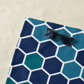 Farbiges Retro-Blumenmosaik Hexagon-Muster Strandtuch (Beispiel)