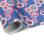 Farbiges Retro-Blumenmuster Geschenkpapier (Rolleneckpunkt)