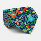Farbiges Retro-Blumenmuster Krawatte (Gerollt)