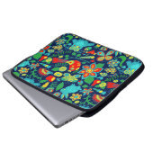 Farbiges Retro-Blumenmuster Laptopschutzhülle (Vorne Knopf)