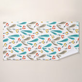 Farbiges Retro Botanisches Leaf Muster Badehandtuch (Badehandtuch)