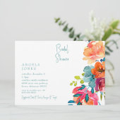 Farbiges Retro-Brautparty Einladung (Stehend Vorderseite)