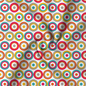 Farbiges Retro-Bullseye-Kreismuster Stoff