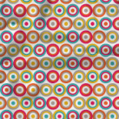Farbiges Retro-Bullseye-Kreismuster Stoff