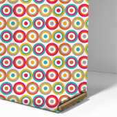 Farbiges Retro-Bullseye-Kreismuster Stoff